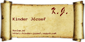 Kinder József névjegykártya